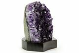 Deep Purple Amethyst Geode With Wood Base - Uruguay #364437-2